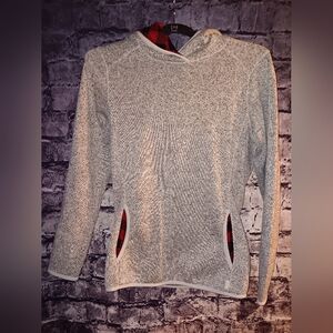 Eddie Bauer Sweatshirt Buffalo Plaid Hood and Pockets sz Medium